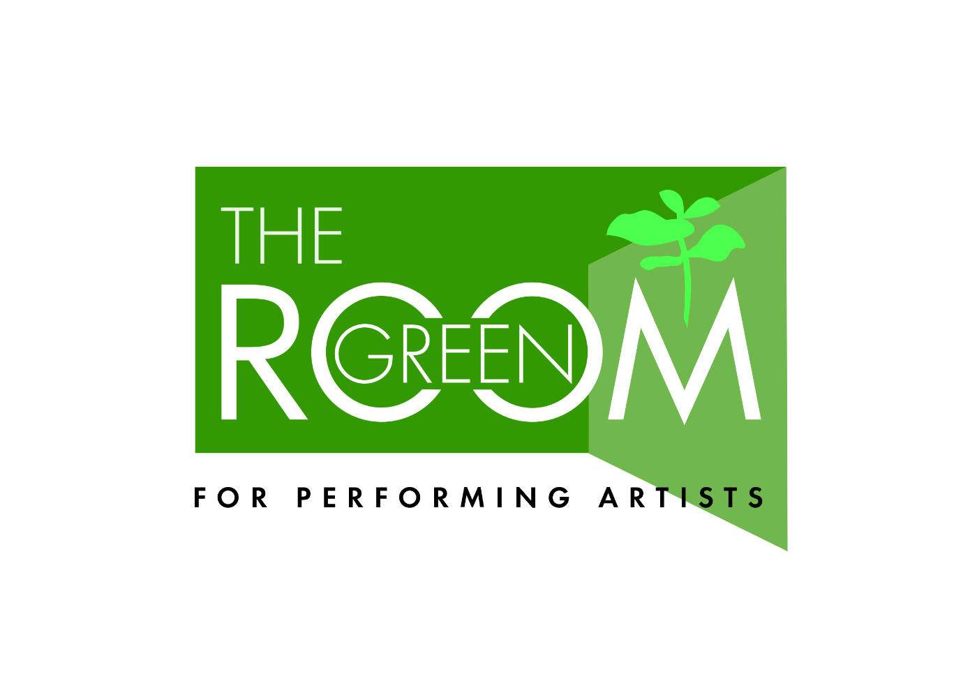 TGR The Green Room logo - name within a green walled space, with a plant growing out of the letter M.