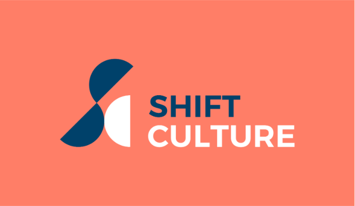 SHIFT Culture logo - name next to three semi circles arranged into a design like a rotor blade.