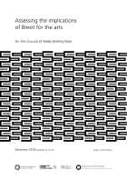 Cover for Briefing Note on Brexit for the Arts Sector. Title with abstract design of interlocking, snaking lines.