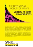 Cover for The International Mobility of Artists / Mobility of ideas and Aesthetics. Bright yellow background, with a glimpse of a painting showing through a crescent shaped slice.