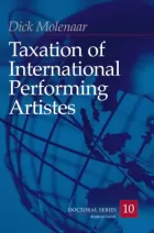 Cover for book Taxation of International Performing Artistes; text on the background image of a wireframe globe