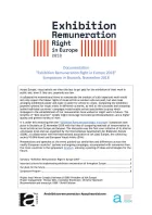 Cover for Exhibition Remuneration Right in Europe - a page of text.