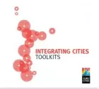 Cover for Integrating Cities Toolkits. Shows clusters of red overlapping circles, like map markers.