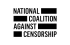 National Coalition Against Censorship logo - name arranged in a rectangle, with words interspersed with black censorship bars.