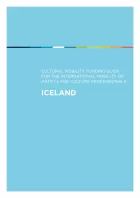 Cover for Iceland Mobility Guide. White title text on a blue background with a thin rainbow strip running across the top.