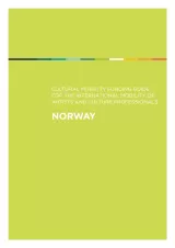 Cover for Norway Mobility Guide. White title text on a grassy green background with a thin rainbow strip running across the top.