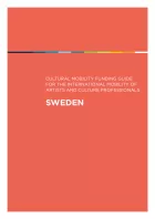 Cover for Sweden Mobility Guide. White title text on a red-orange background with a thin rainbow strip running across the top.